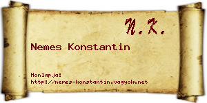 Nemes Konstantin névjegykártya